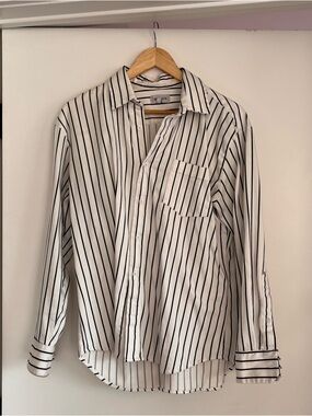 Musier Paris Striped Button Down Shirt Black White Size 38 (S/M)